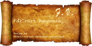 Fürszt Vanessza névjegykártya